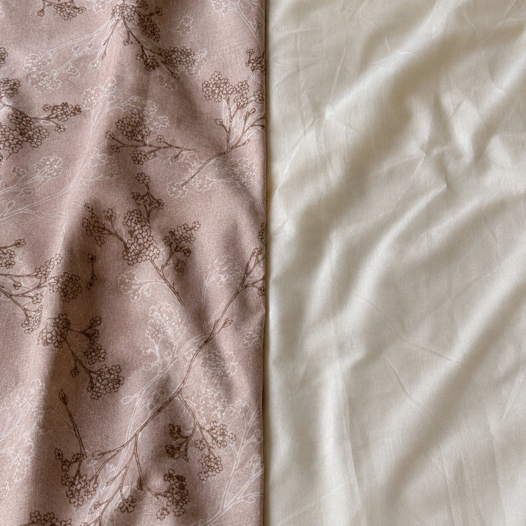 Dune Branch Beige Cotton Bedsheet Set