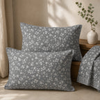 Dove Bloom Grey Cotton Bedsheet Set