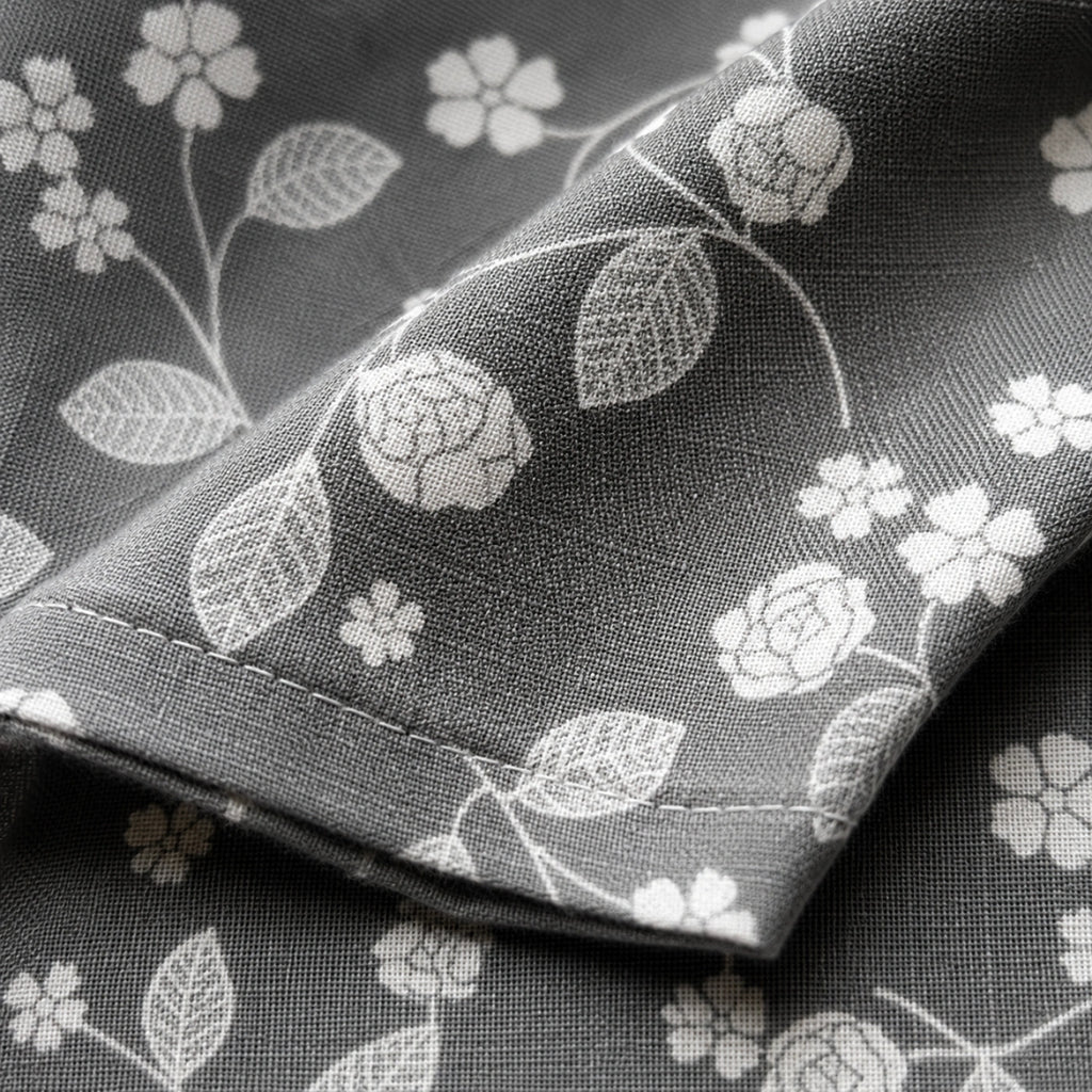 Dove Bloom Grey Cotton Bedsheet Set