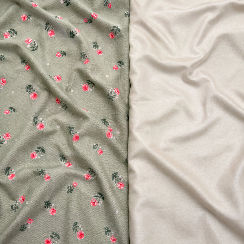 Sage Rose Green Floral Bedsheet Set