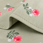 Sage Rose Green Floral Bedsheet Set