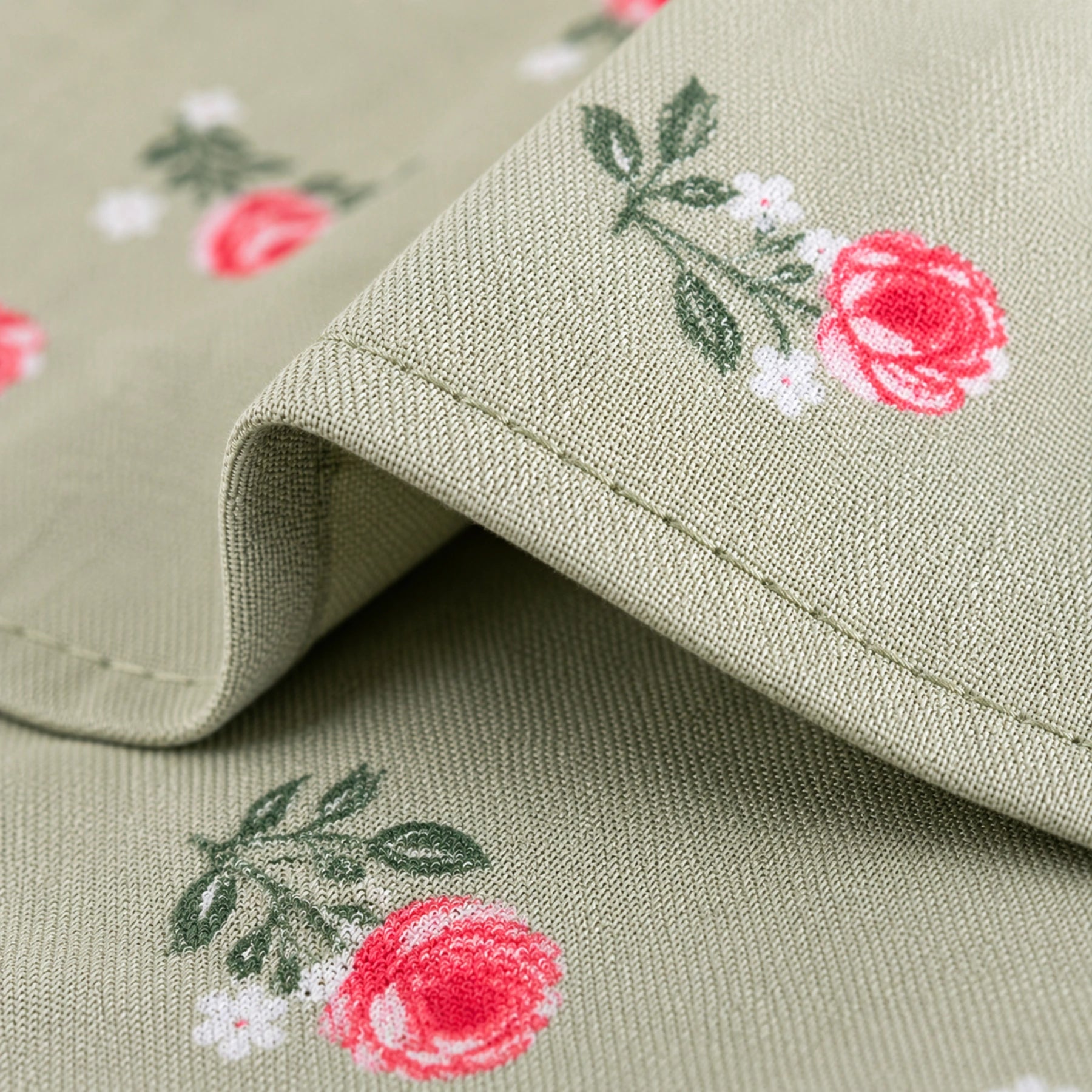 Sage Rose Green Floral Bedsheet Set
