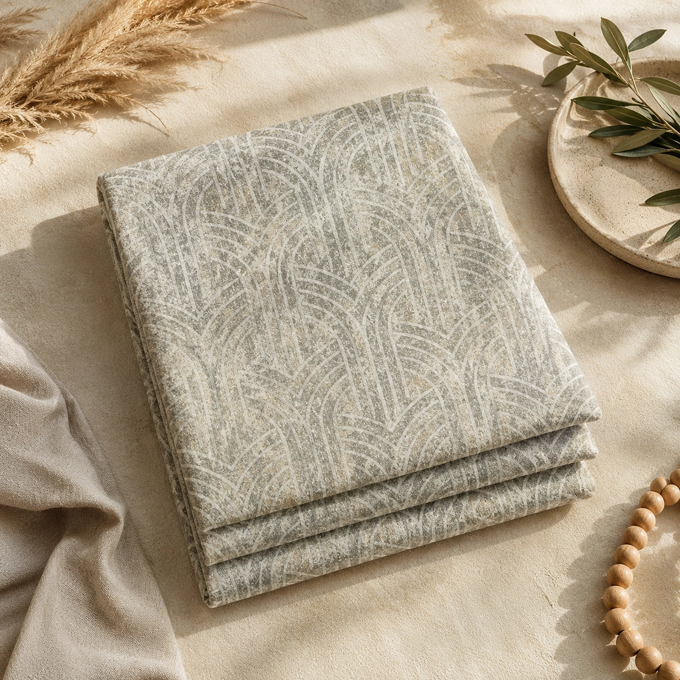 Stone Arch Grey Cotton Bedsheet Set