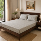 Stone Arch Grey Cotton Bedsheet Set