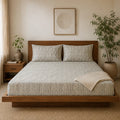 Stone Arch Grey Cotton Bedsheet Set