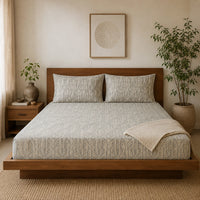 Stone Arch Grey Cotton Bedsheet Set