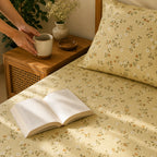Honey Vine Yellow Cotton Bedsheet Set