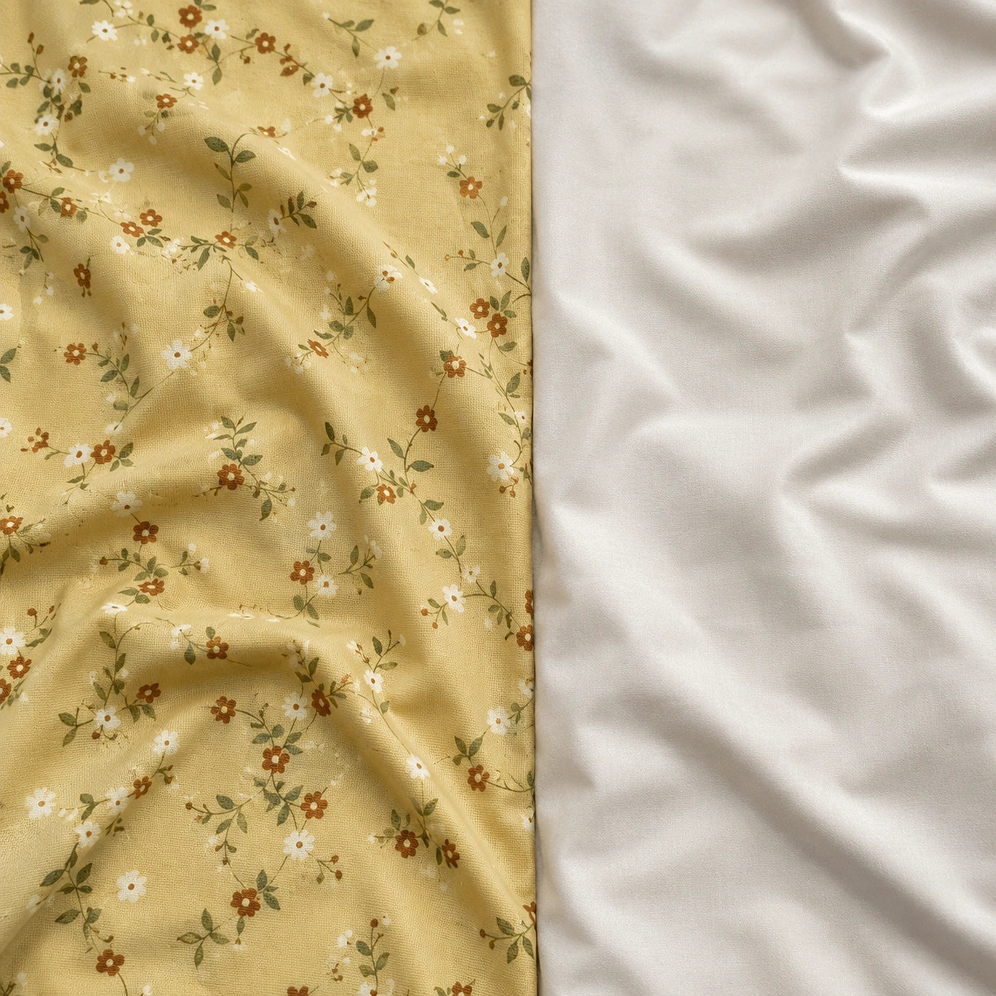 Honey Vine Yellow Cotton Bedsheet Set
