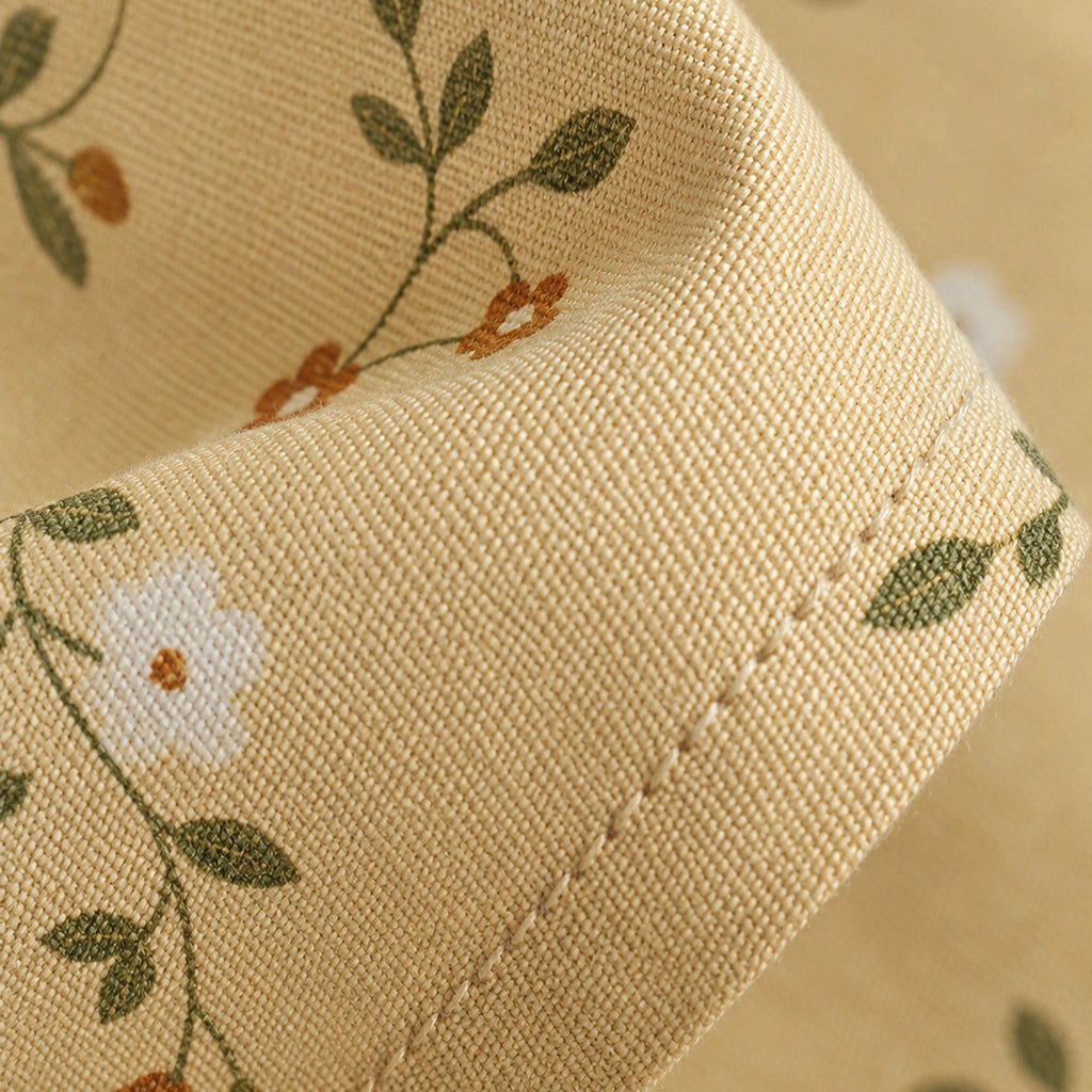 Honey Vine Yellow Cotton Bedsheet Set