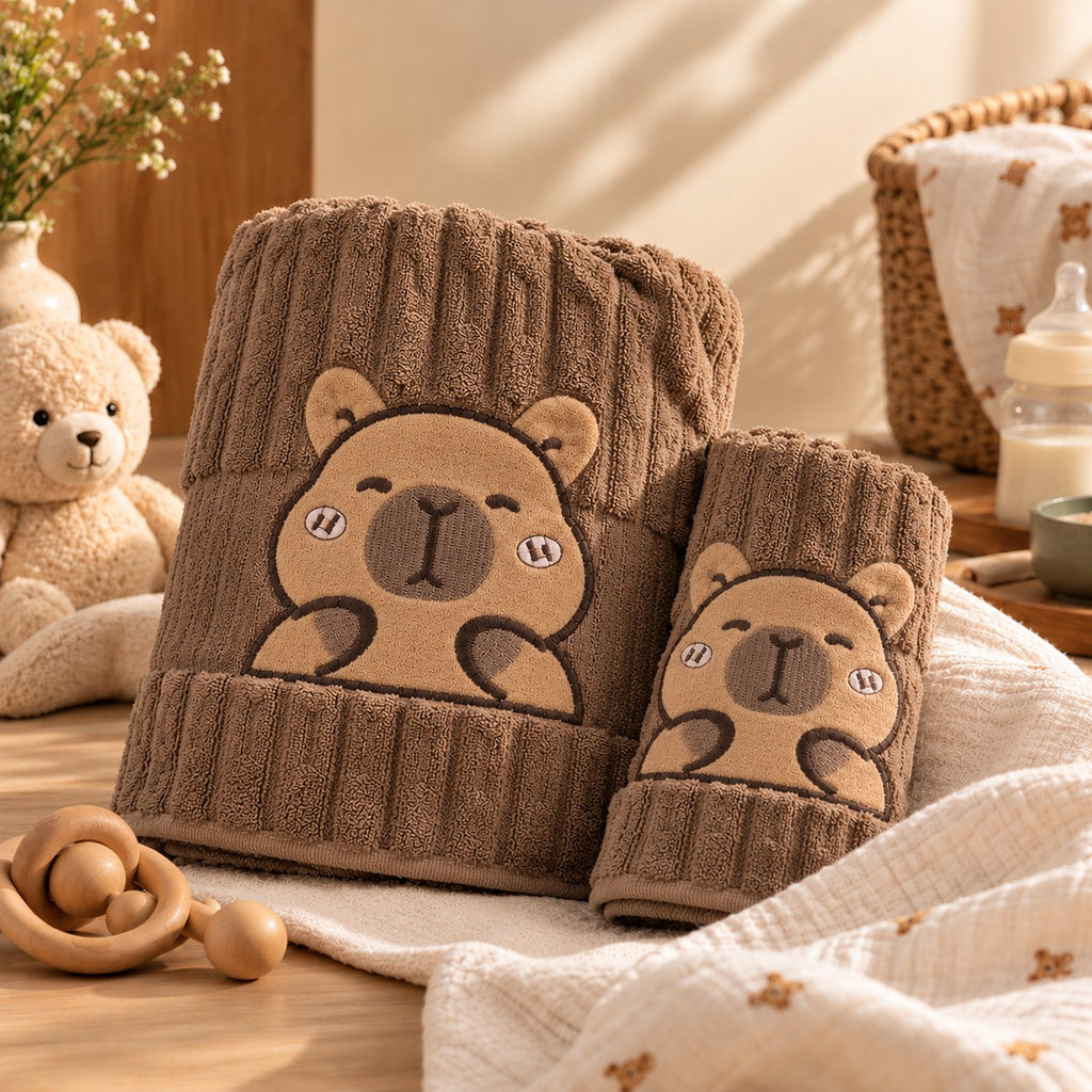 Cocoa Bear Towel Set