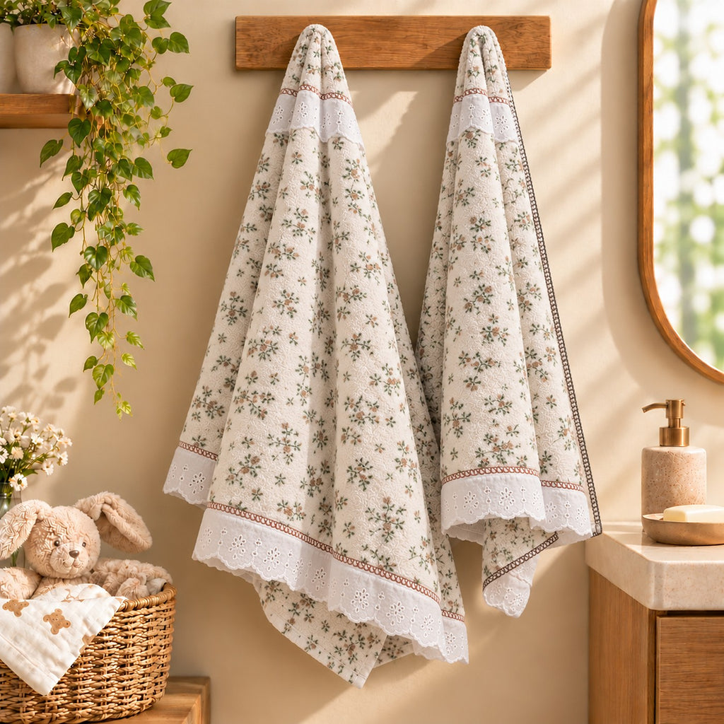 Ivory Blossom Towel Set