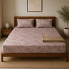 Dune Branch Beige Cotton Bedsheet Set