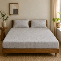 Mistline Grey Cotton Bedsheet Set