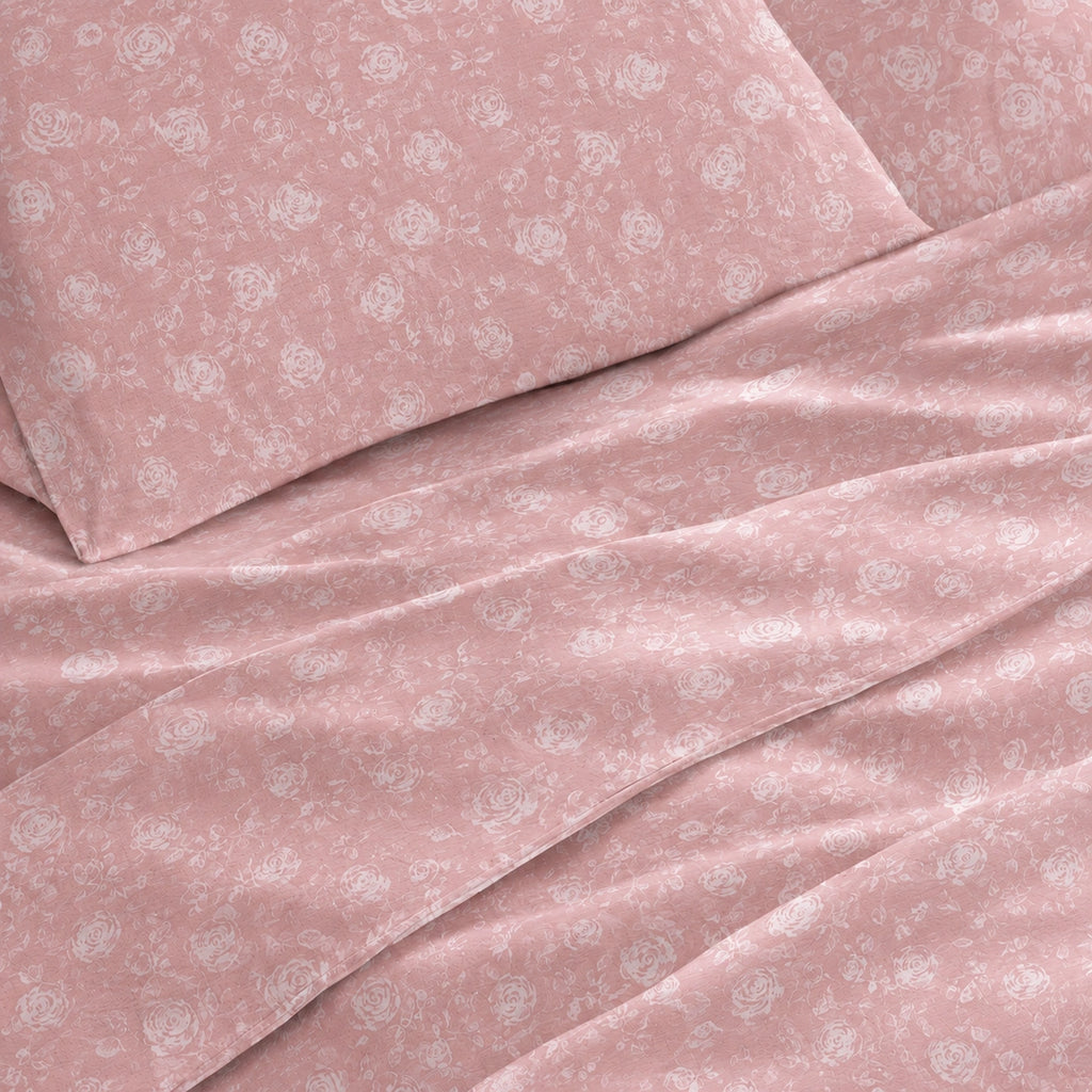 Rose Reverie King Size Cotton Bedsheet Set