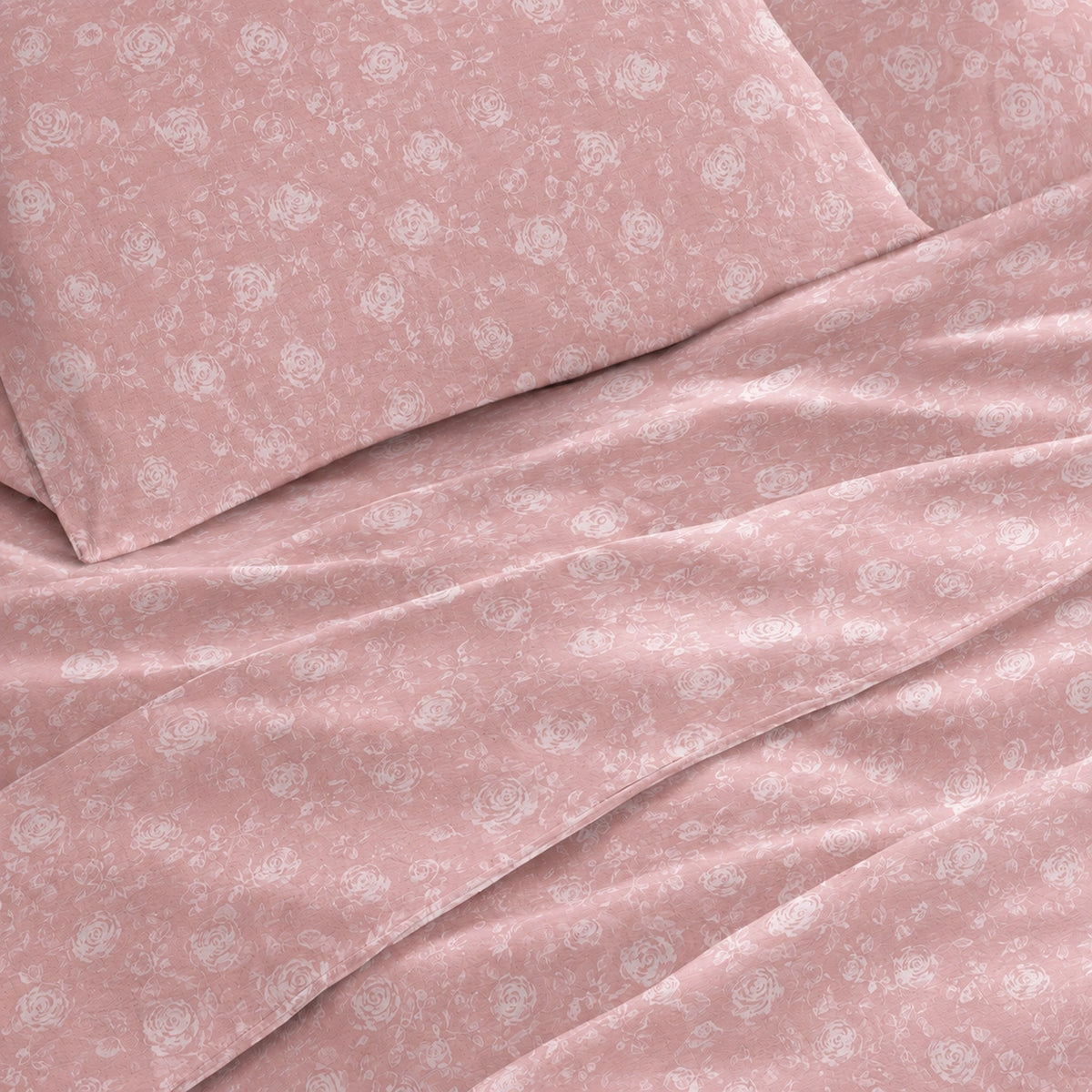 Rose Reverie King Size Cotton Bedsheet Set