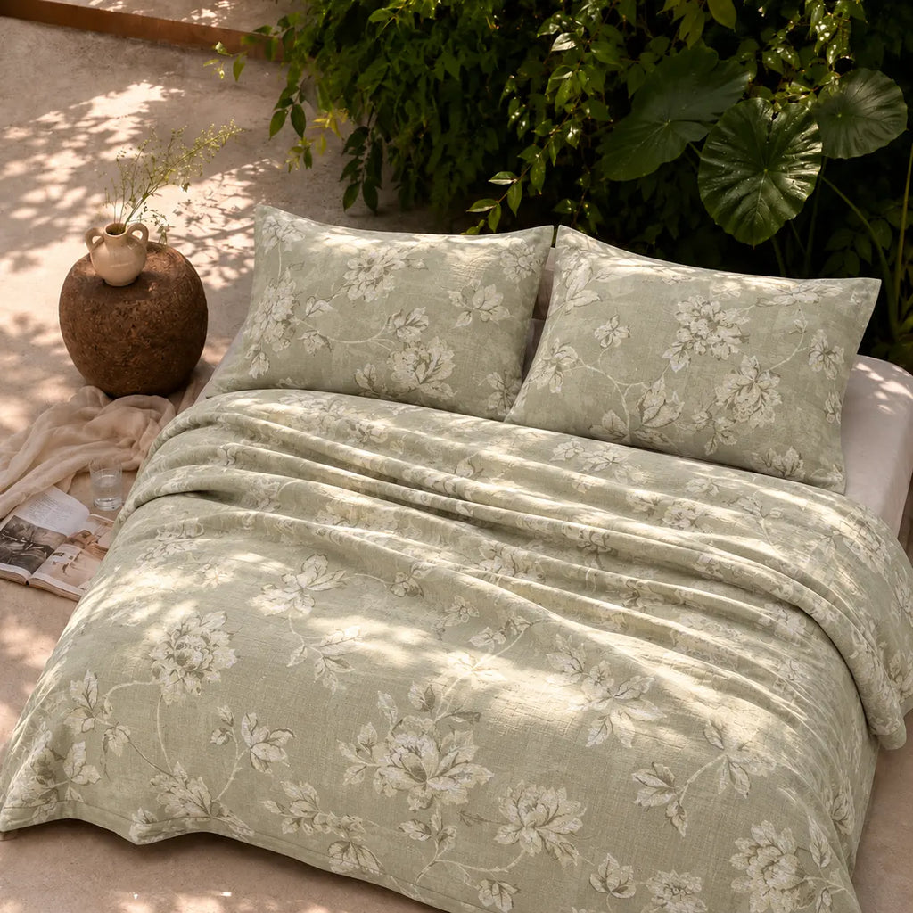 Olive Vine King Size Cotton Bedsheet Set