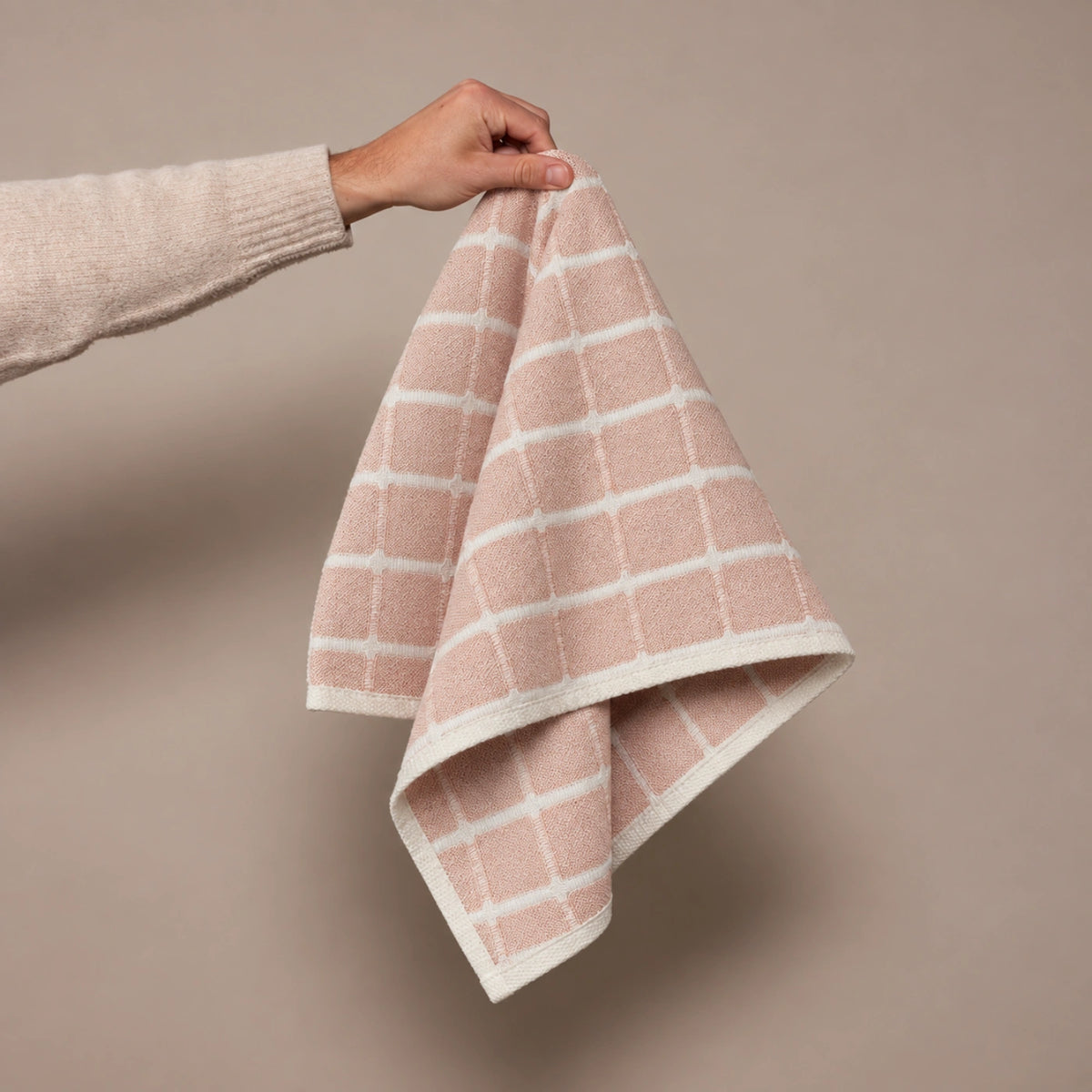 Rose Grid Cotton Hand Towel