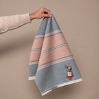 Coral Grey Cotton Hand Towel
