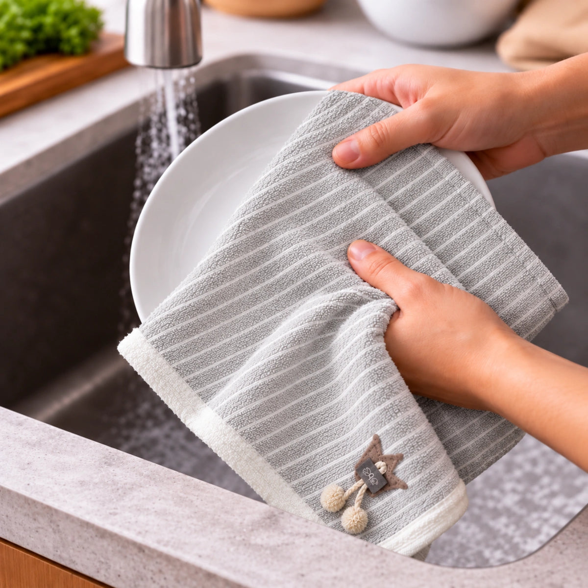 Mist Stripe Cotton Hand Towel