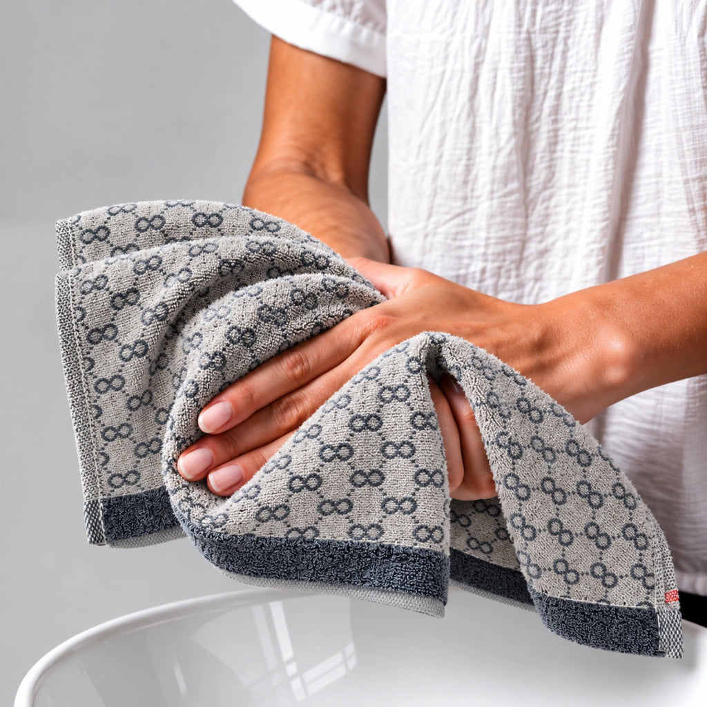 Grey Link Cotton Hand Towel
