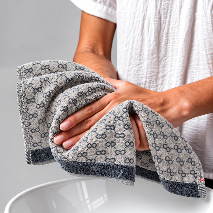 Grey Link Cotton Hand Towel