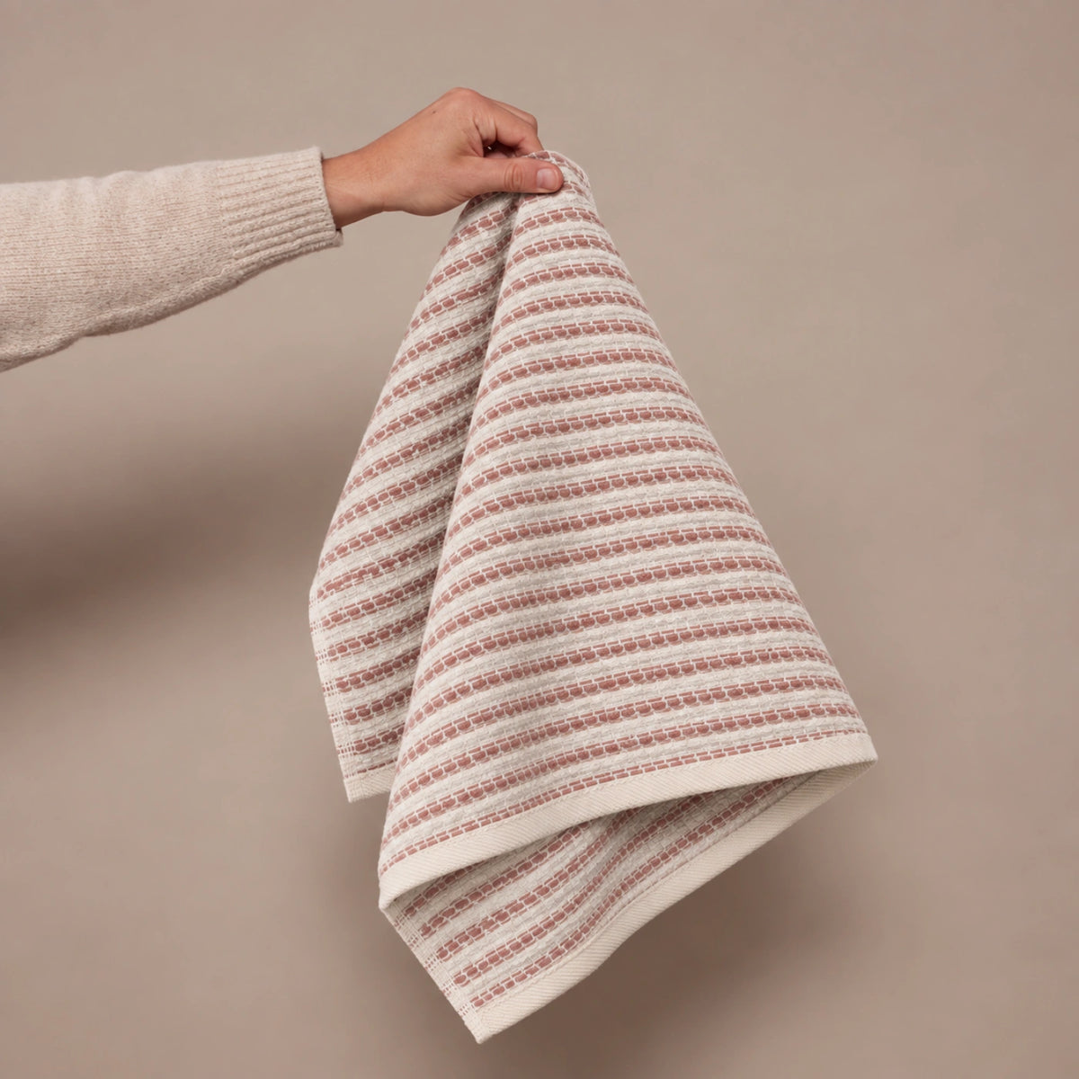 Taupe Stripe Cotton Hand Towel