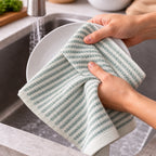 Sage Stripe Cotton Hand Towel
