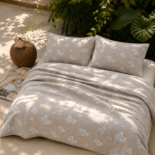 Bluebell Mist King Size Cotton Bedsheet Set