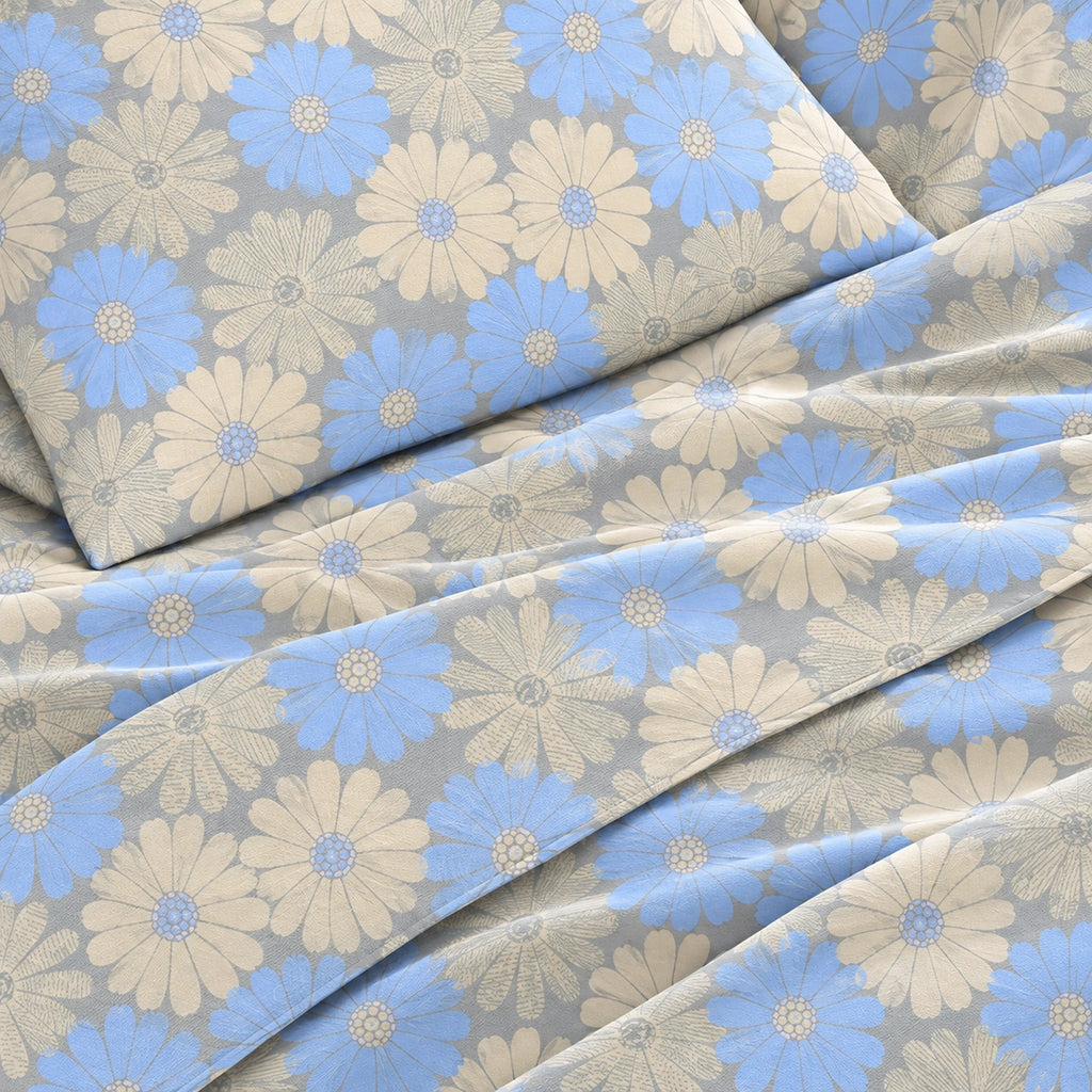 Daisy Day King Size Cotton Bedsheet Set