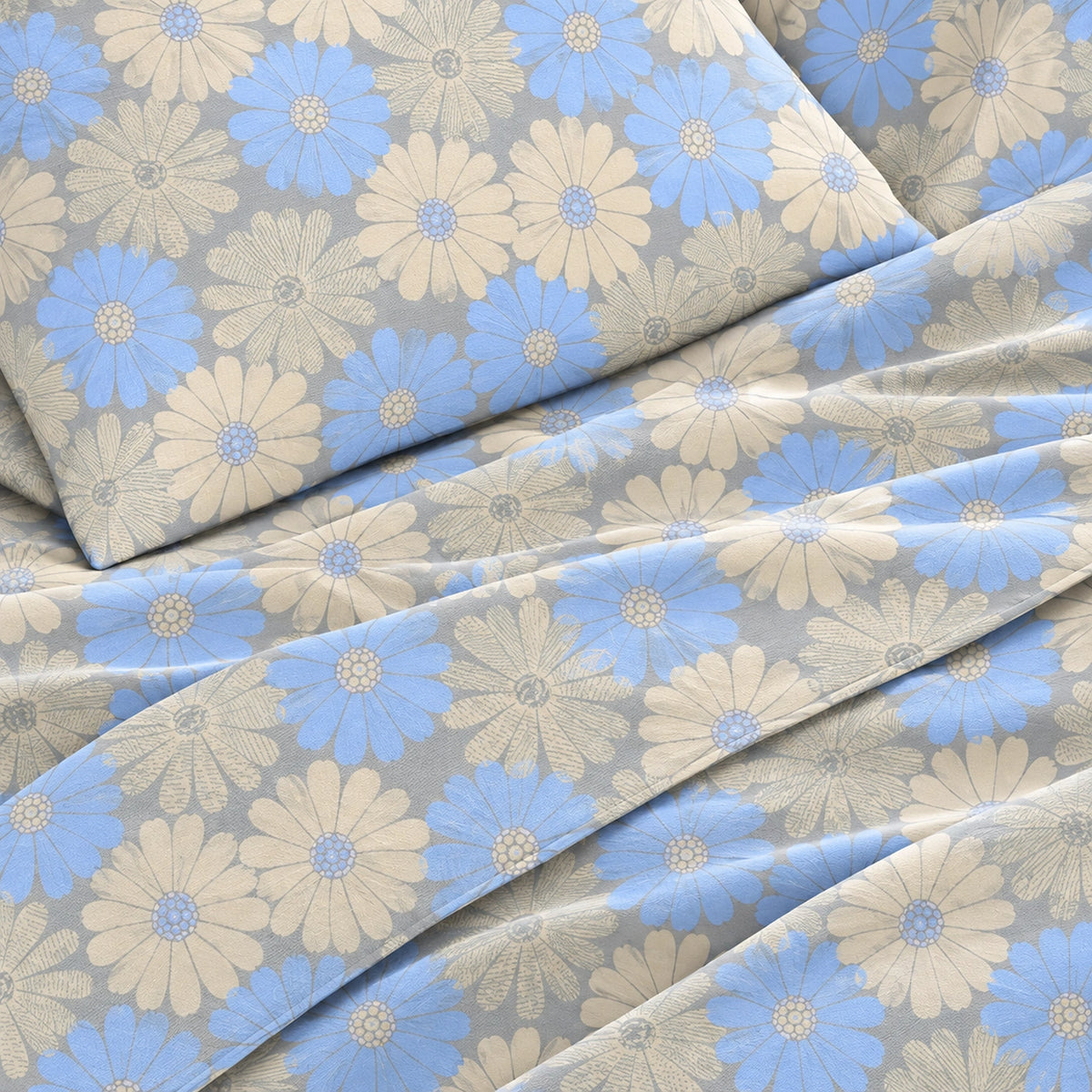 Daisy Day King Size Cotton Bedsheet Set