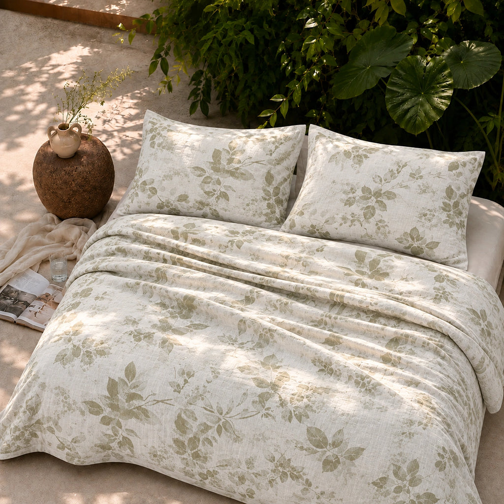 Faded Meadow King Size Cotton Bedsheet Set