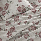 Burgundy Bloom King Size Cotton Bedsheet Set