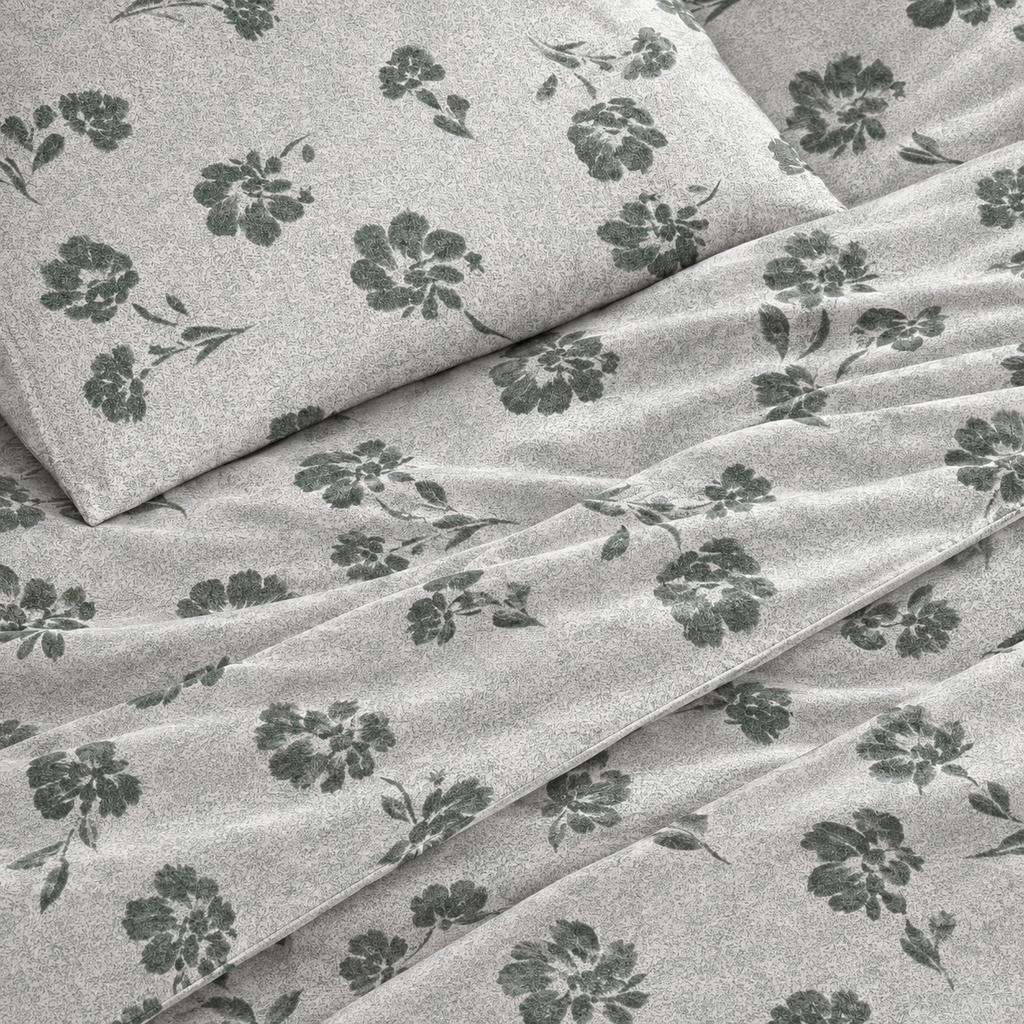 Ash Blossom King Size Cotton Bedsheet Set
