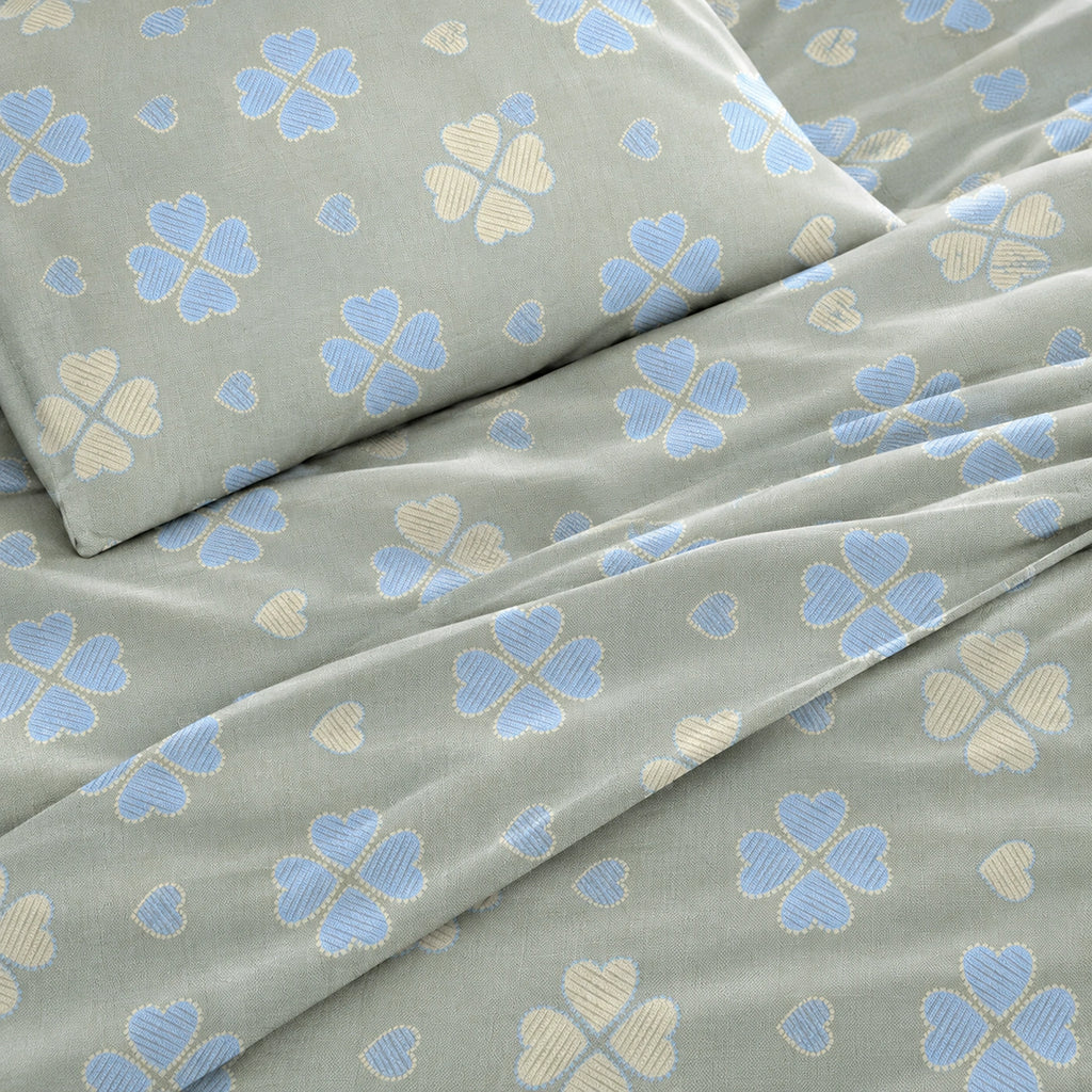 Clover Mist King Size Cotton Bedsheet Set
