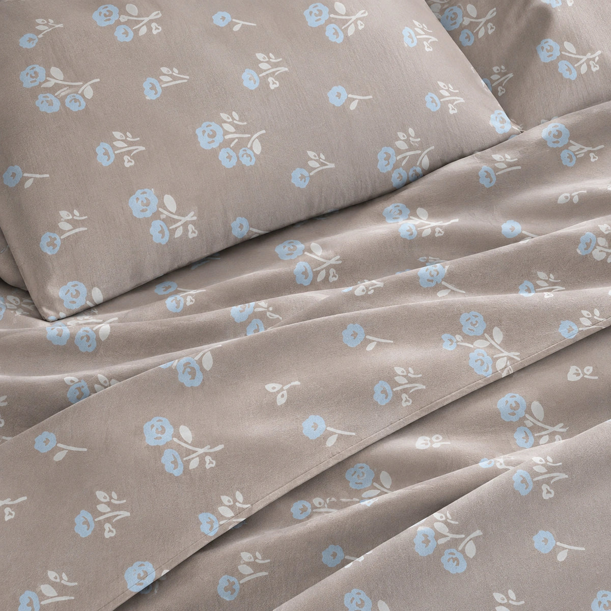 Bluebell Mist King Size Cotton Bedsheet Set
