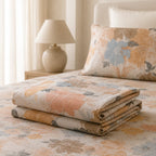 Ivory Floral Harmony Cotton Bedsheet Set