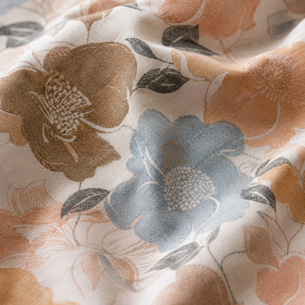Ivory Floral Harmony Cotton Bedsheet Set