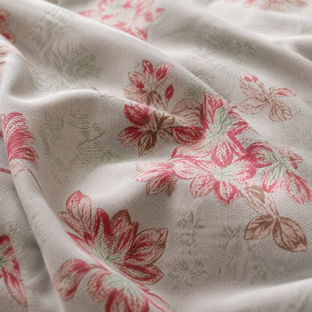 Blush Blossom Grey Cotton Bedsheet Set