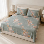 Sage Botanical Bloom Cotton Bedsheet Set
