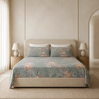 Sage Botanical Bloom Cotton Bedsheet Set