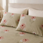 Terracotta Daisy Floral Cotton Bedsheet Set