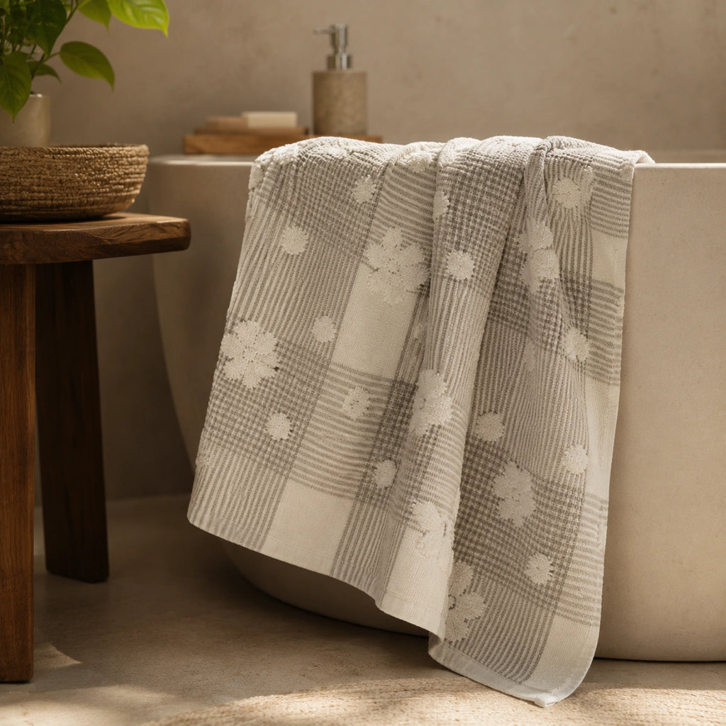 Meadow Grey Cotton Bath Towel