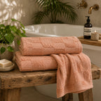 Terracotta Waffle Cotton Bath Towel