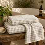 Stone Check Cotton Bath Towel