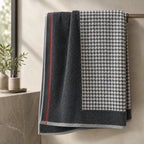 Noir Houndstooth Cotton Bath Towel