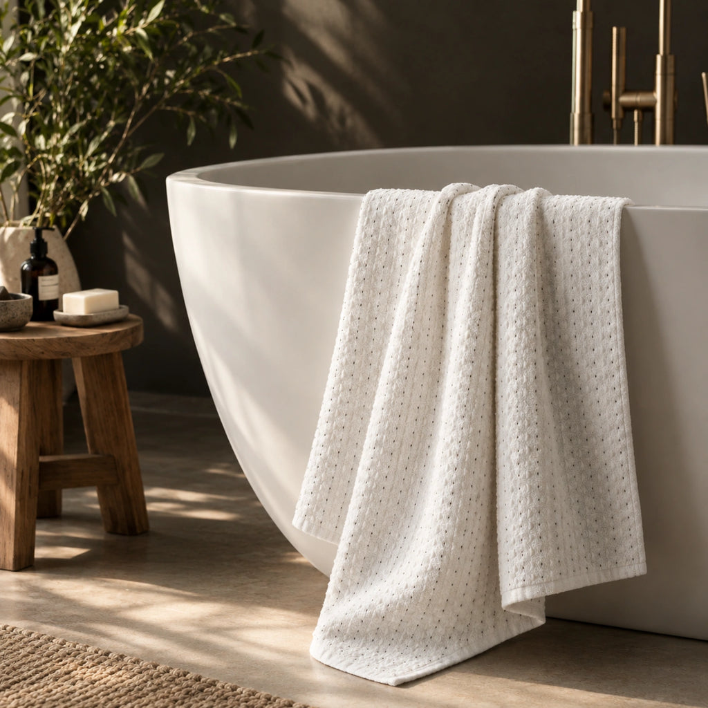Cloud Waffle Cotton Bath Towel