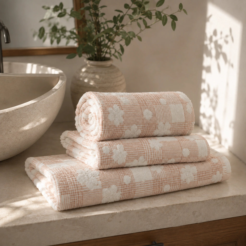 Petal Waffle Cotton Bath Towel