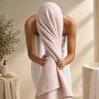 Rose Stripe Cotton Bath Towel