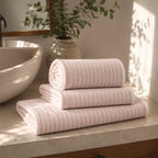 Rose Stripe Cotton Bath Towel
