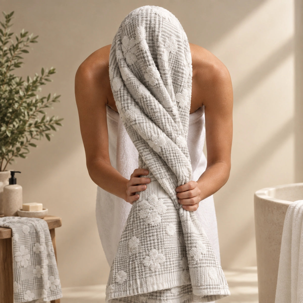 Meadow Grey Cotton Bath Towel